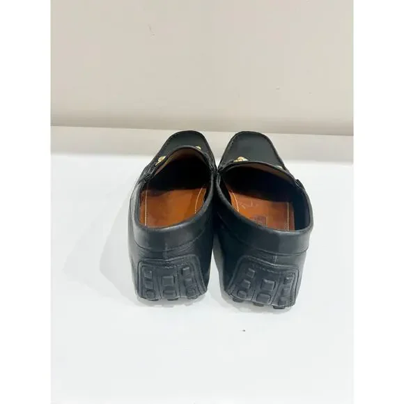 Gucci Leather Slip On Loafer Black with Gold Buckle and Red/Green Stripe Mens 11 - Picture 4 of 7